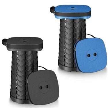 Imagem de aboutool Pacote com 2 bancos dobráveis – Banqueta dobrável leve, capacidade de 220 kg, portátil para adultos, acampamento, pesca, caminhadas, atividades ao ar livre, viagens