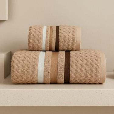 Imagem de Jogo de Banho e Rosto Corttex Toalha Banhão Jacquard 100% Algodão, Gro