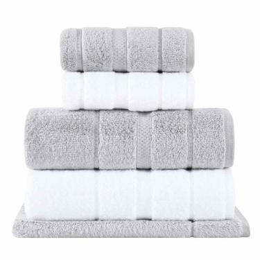 Imagem de Jogo de Toalhas de Banho com 05 Peças Vision Dual Air Branca e Prata - Buddemeyer