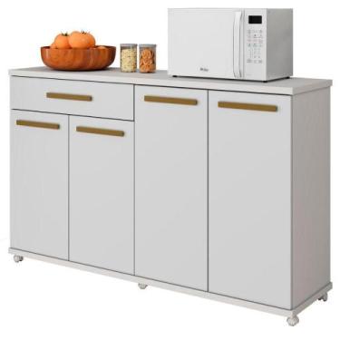 Imagem de Balcão Campinas 4 Portas 1 Gaveta Branco Arte Móveis