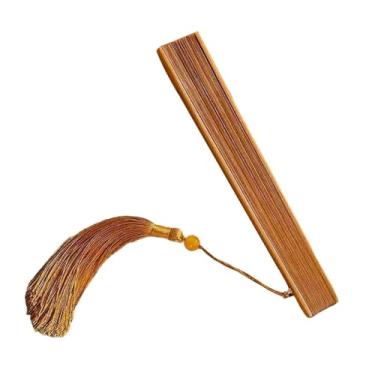 Imagem de Colaxi Ventilador de mão de bambu elegante dobrável, leve e portátil, decoração para casa para mulheres e homens, para apresentações de casamento, presente