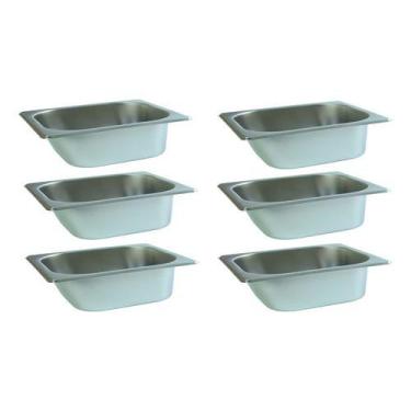 Imagem de 6 Cuba Gastronomica Inox 1/6x65 Gn Buffet Cozinha Restauran - JMA Inox