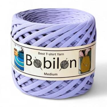 Imagem de Fio de camiseta de algodão 7-9 mm para crochê, tricô, macramê, artesanato DIY – Fita macia jersey, fio Fettuccini Zpagetti – Lavanda