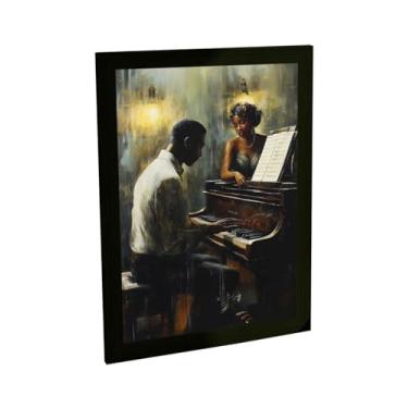 Imagem de Quadro Decorativo Homem Tocando Piano Musica Cultura Negra Decoração Poster Quarto Sala
