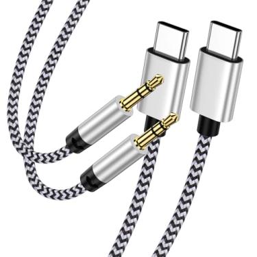 Imagem de Cabo auxiliar para iPhone 16 para USB C auxiliar de 3,5 mm para iPhone 16 Pro/16e/16/16 Pro Max/16 Plus/15/15 Pro/15 Pro Max/15Plus USB tipo C cabo auxiliar carro para USBC para conector de fone de