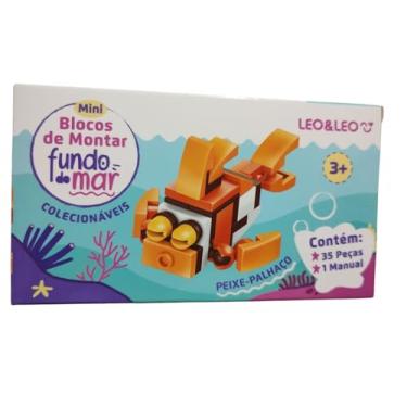 Imagem de Mini Bloco de Montar Infantil Fundo do Mar ou Dino. (PEIXE PALHAÇO)