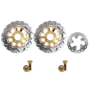 Imagem de Arashi Discos de freio dianteiros traseiros rotores com parafusos de montagem para Suzuki RF600R 1993-1997, GSX600F GSX750F Katana 600 750 1998-2003, SV650 SV650S 1999-2002, peças de reposição de
