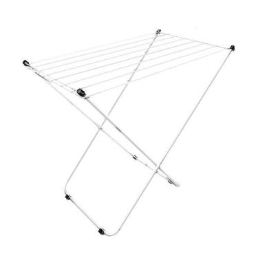 Imagem de Varal De Chão Branco Em Aço Reforçado Portátil Dobrável Verona Secalux
