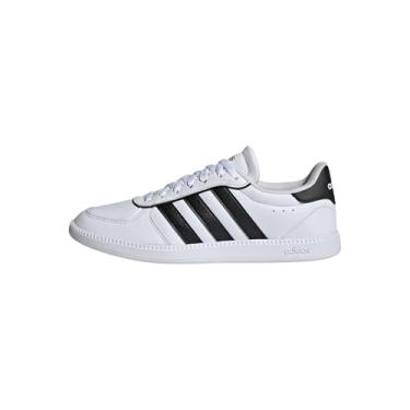 Imagem de adidas Tênis feminino Breaknet Sleek, Branco/preto/dourado metálico, 6.5