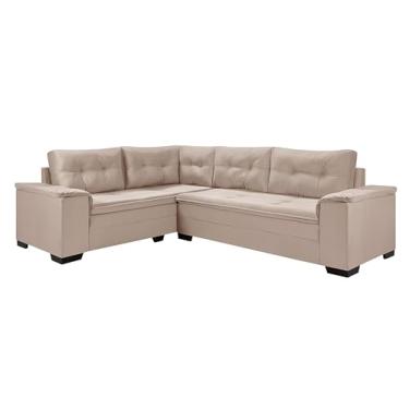 Imagem de Sofá Viena Canto Fixo Suede Living Casa Imperial (AREIA 376)