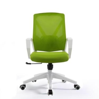 Imagem de Cadeira de escritório moderna giratória ajustável cadeira de escritório ergonômica malha média rodante trabalho cadeira de trabalho giratório cadeira de trabalho com rodas cadeira de conferência de