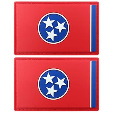 Imagem de JBCD Patch tático da bandeira do Tennessee com gancho e laço de borracha PVC, pacote com 2