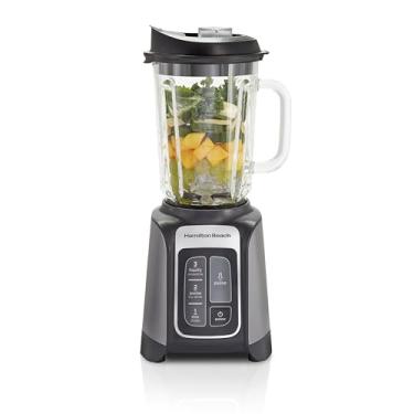 Imagem de Hamilton Beach Liquidificador PowerMax Professional-Performance para Shakes e Smoothies, Purê e Ice Crush, Frasco de vidro sem BPA, 1680 watts de pico, lâminas de aço inoxidável, cinza (58600J)