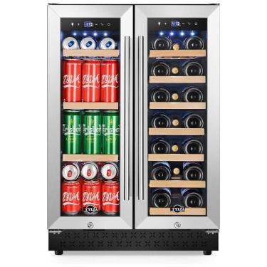 Imagem de Adega Climatizada de Zona Dupla para 20 Garrafas e 88 Latas, 110V, Tylza, Prata