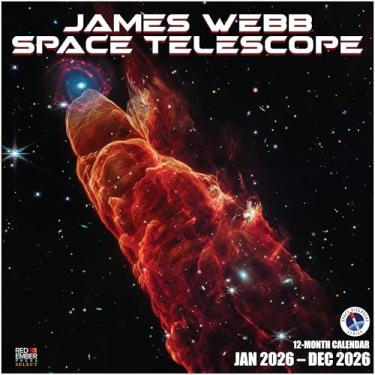 Imagem de RED EMBER Select - Calendário de parede 2026 do Telescópio Espacial James Webb 12 meses | Abertura de 30,5 cm x 61 cm | Papel grosso e resistente | Presente | Calendário 2026