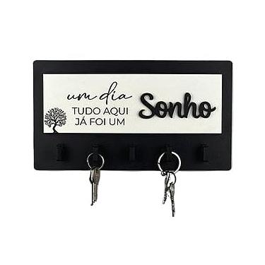 Imagem de Porta chaves de parede organizador Moderno(preto com branco)