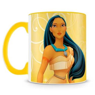 Imagem de Caneca Personalizada Pocahontas em Porcelana Brilhante - 325ml - Amo C
