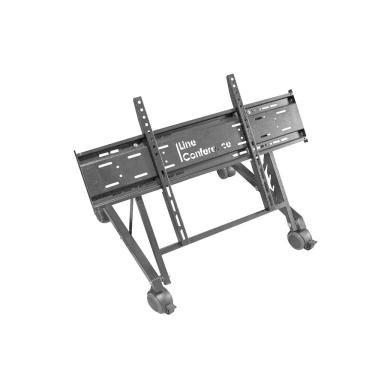 Imagem de Suporte Monitor Video Retorno Trilho Deslizante Rodízio 55``