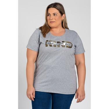 Imagem de T-shirt Feminina Plus Size  Malha Algodão Estampada "Always be" - Serena