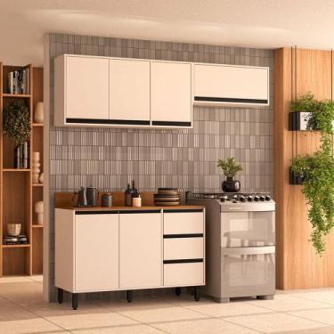 Imagem de Cozinha Modulada 3 Peças com Tampo Koya Politorno, Creme