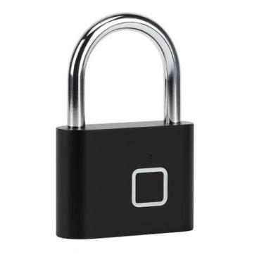 Imagem de Cadeado Biométrico com Impressão Digital Preto - Generico