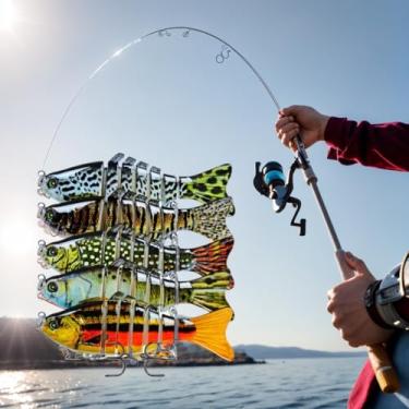 Imagem de 3 iscas de pesca em água doce e salgada | Isca realista para robalo, truta, tipo de peixe, Walleye, lúcio, bluegill, salmão