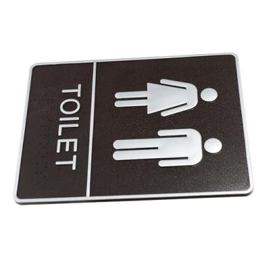 Imagem de Placa autoadesiva de banheiro para homens e mulheres, placa de identificação de porta de banheiro transparente para escritório doméstico e uso comercial