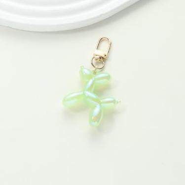 Imagem de Chaveiro com design de cachorro balão com pingente de laço, chaveiros fofos para mochilas, porta-chaves, acessórios para mulheres, verde