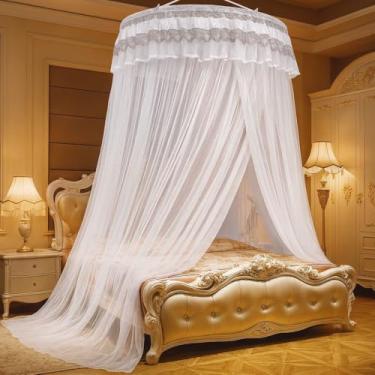 Imagem de Mosquiteiro Gigante de Teto Casal King Queen com Abertura Lateral 14m(Branco 2,Gigante com Abertura)