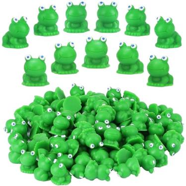 Imagem de 30 peças de sapo pequenas figuras de sapo pequeno animal para esconder figuras em miniatura para lembrancinhas de festa cores aleatórias