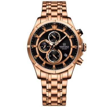 Imagem de Relógio masculino de luxo negócios luminoso à prova dagua pulseira aço