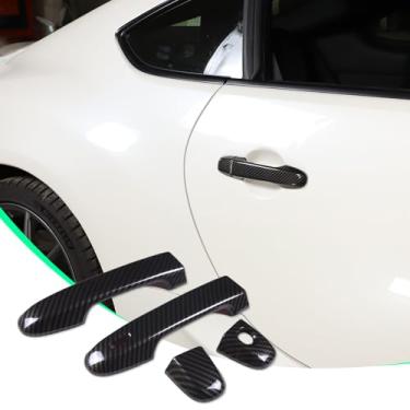 Imagem de Capas de maçaneta de porta compatíveis com Toyota 86 2012 e superior/Subaru BRZ 2012 e superior, carcaça de proteção de alças externas de carro, com botões de entrada inteligente (estilo C)