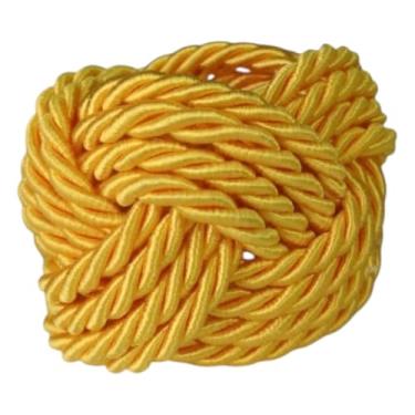 Imagem de Porta Guardanapo Náutico Decorativo, Kit 6 Peças, Cordão Trançado para Mesa Posta, Anel de Guardanapo em Tecido Linho, Laço Clássico, Vermelho (Amarelo)