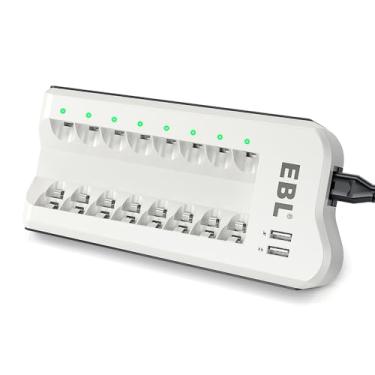Imagem de MPOWER - Carregador de Pilha Inteligente Universal com 2 Portas USB para Pilhas Recarregáveis AA, AAA, C, D e 9V | Compatível Ni-MH/Ni-CD | Bivolt | Carregamento Otimizado