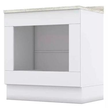 Imagem de Balcao Forno Embutir Com Tampo 80 Cm Americana Branco Calcare Henn Branco Calcare