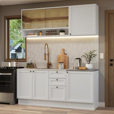 Imagem de Armário De Cozinha Compacta 180 Cm Branco Vik Madesa 04 Branco