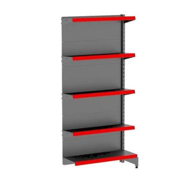 Imagem de Gondola Parede 196 Amapa Flex 60 Continuação Preto Fx Vermel - Amapá