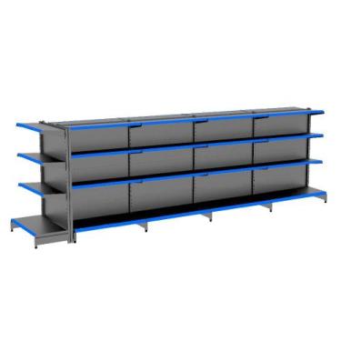 Imagem de Gondola Centro 142 Amapa Flex Kit 4 Metros 1 Ponta Preto Pe Az - Amapá