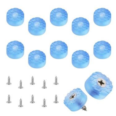 Imagem de 10 peças de pés de tábua de corte de borracha, pernas de tábua de corte antiderrapantes de 1,6 x 1,5 cm com parafusos de aço inoxidável, pés de borracha redondos, arruelas de almofada para móveis