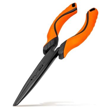 Imagem de Pullther Fishing Alicate de pesca de 24 cm, aço carbono com ferramentas de pesca revestidas de teflon, multiferramenta para água salgada e doce