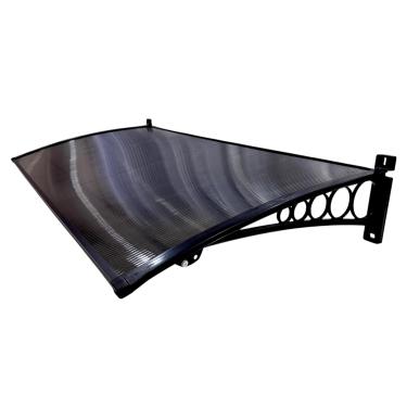 Imagem de Toldo Policarbonato 1,00x0,50m Slim Proteção Portas Janelas - Megatools (Fumê Com Preto)