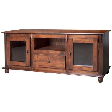 Imagem de Rack 2 Portas 1 Gaveta Nicho Tampo de Madeira Envelhecido