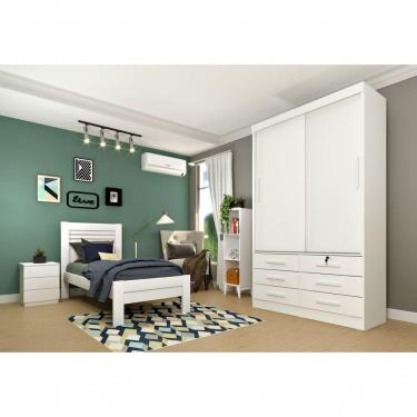 Imagem de Guarda Roupa Solteiro 2 Portas 6 Gavetas Chicago-neve Tcil Móveis