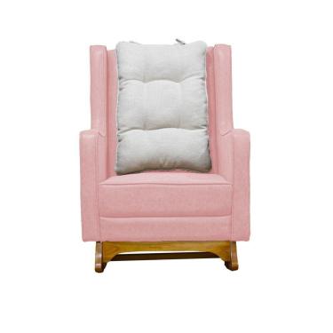 Imagem de Poltrona De Amamentação Balanço Diana Com Puff Veludo Velvet Rose