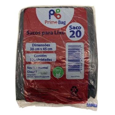 Imagem de Saco Lixo Preto 20 Litros Primebag C/100