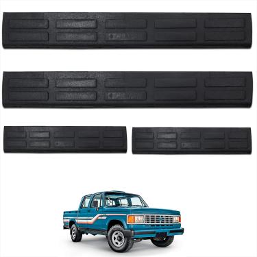 Imagem de Jogo De Soleira Porta D20 1985 a 1994 Cabine Dupla Injetada Preta