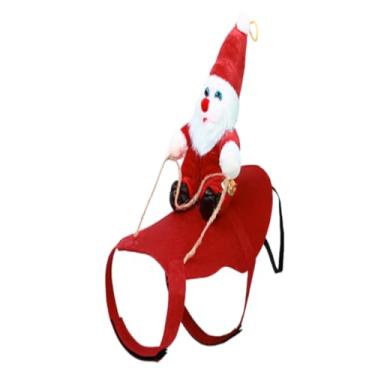 Imagem de Fantasia de Renno do Papai Noel para Pets Festa Férias Engraçado e Bonito Traje Cão Gato Roupa Ambiente Festivo Fácil Vestir Tirar Tecido Confortável