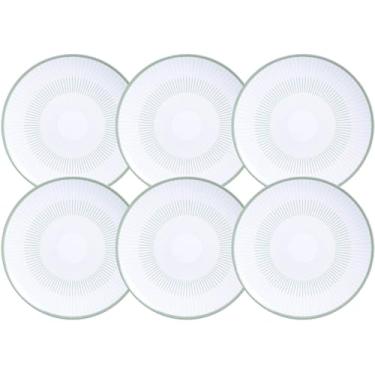 Imagem de Jogo 6 Pratos de Sobremesa Porcelana 19cm Tramontina Lineare Servir Doces Salgados Mesa Posta