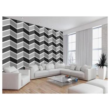 Imagem de Papel De Parede 3D Sala Chevron Zig Zag Listras 3,5M Zig04 - Você Deco