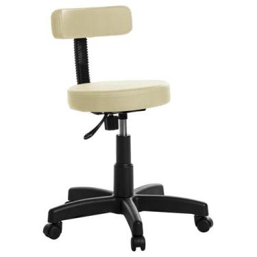 Imagem de Cadeira Mocho Estética Dentista Tatuador RCE Bege - Goldflex